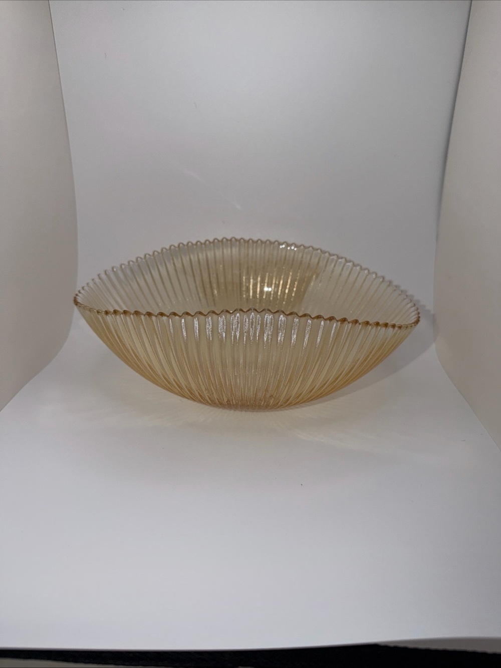 Vintage Depression Glass Decorative Bowl - Elegant Home Art Accent
